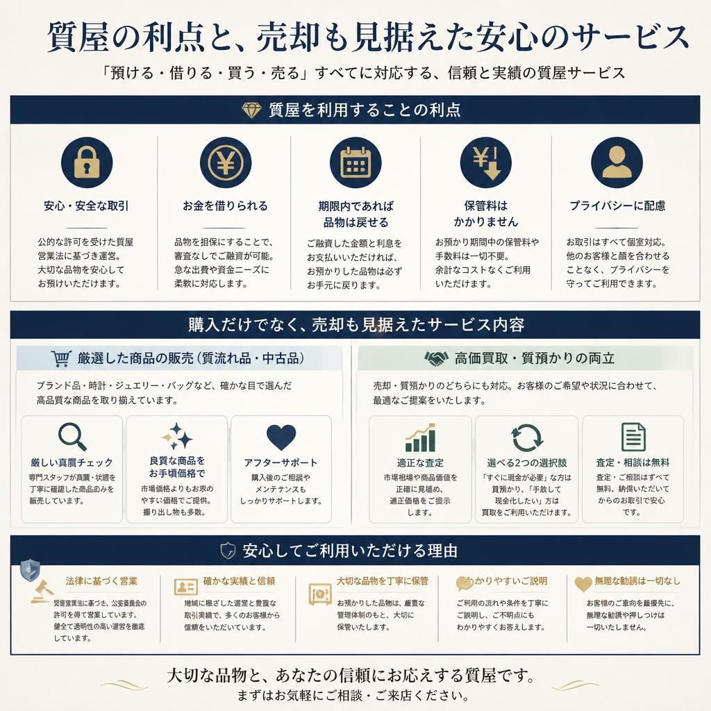 5. 質屋買取のメリットとは？