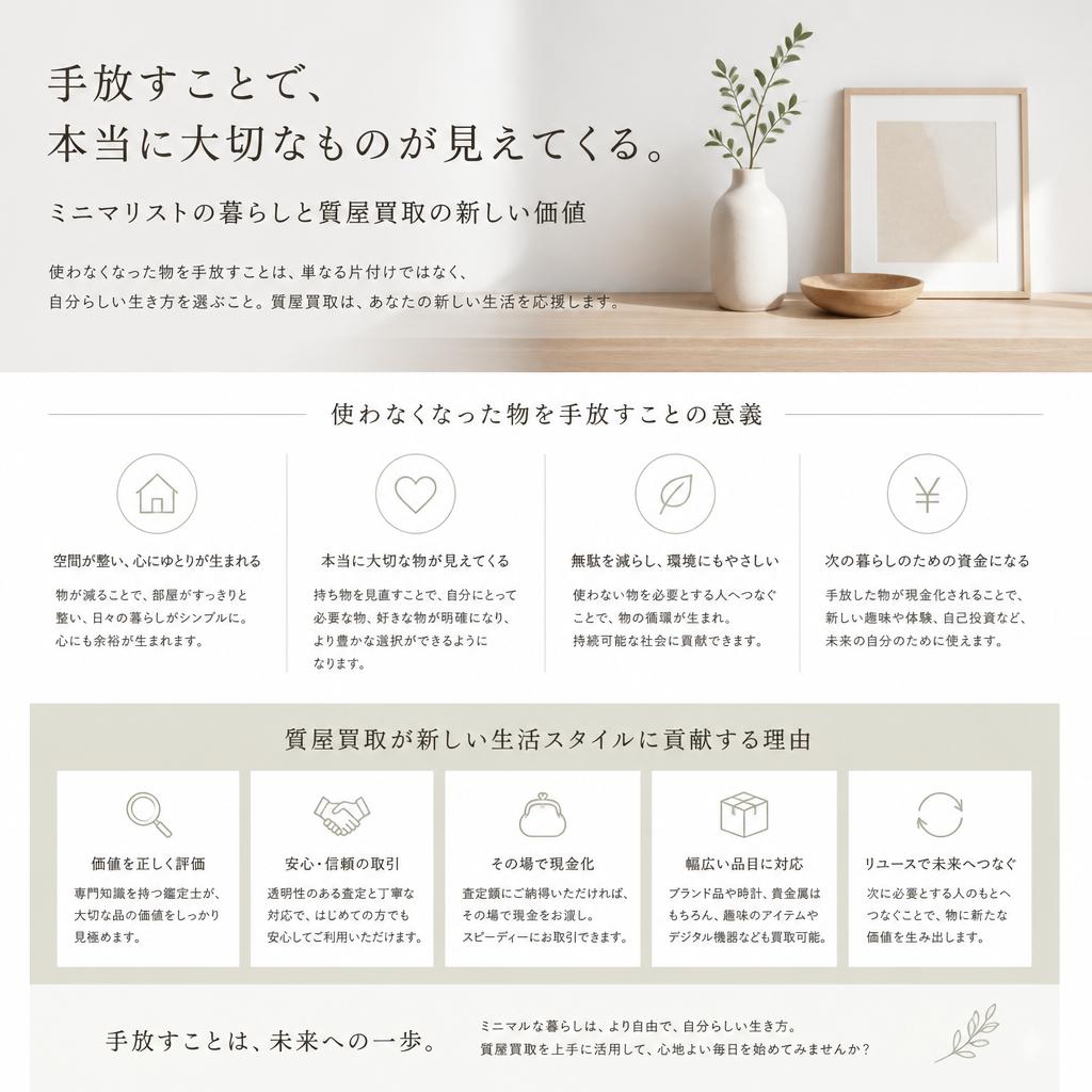 ミニマリストと質屋買取