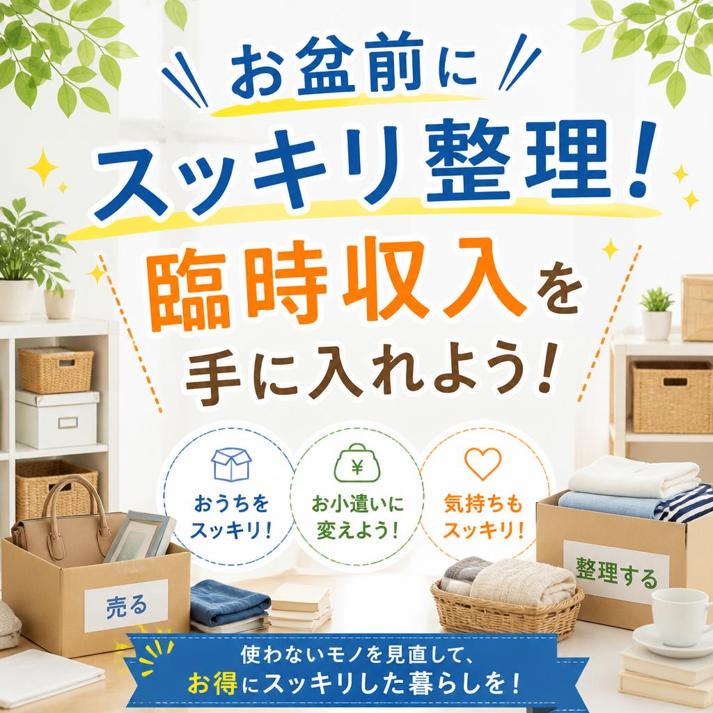 お盆前にスッキリ整理！臨時収入を手に入れよう！